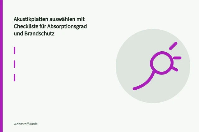 Gelochte Akustikplatte aus Mineralfaser als Wandabsorber montiert. Akustikplatten auswählen mit Checkliste für Absorptionsgrad und Brandschutz