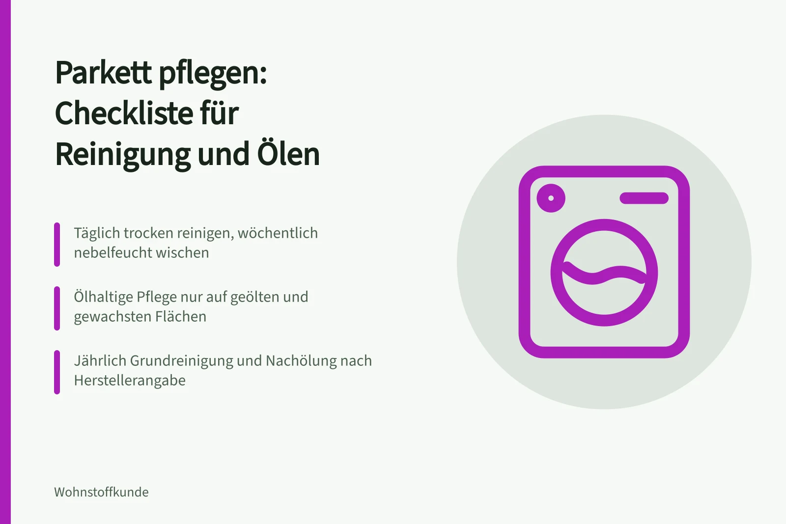 Parkettpflege: Checkliste für Reinigung, Ölen und Ausbessern