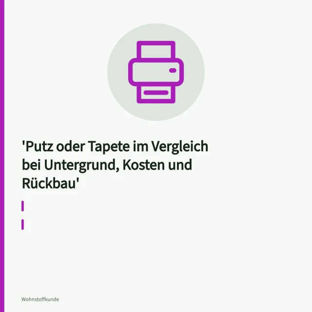 Putzfräse trägt Wandputz maschinell ab, Staub wird abgesaugt. Putz oder Tapete im Vergleich bei Untergrund, Kosten und Rückbau
