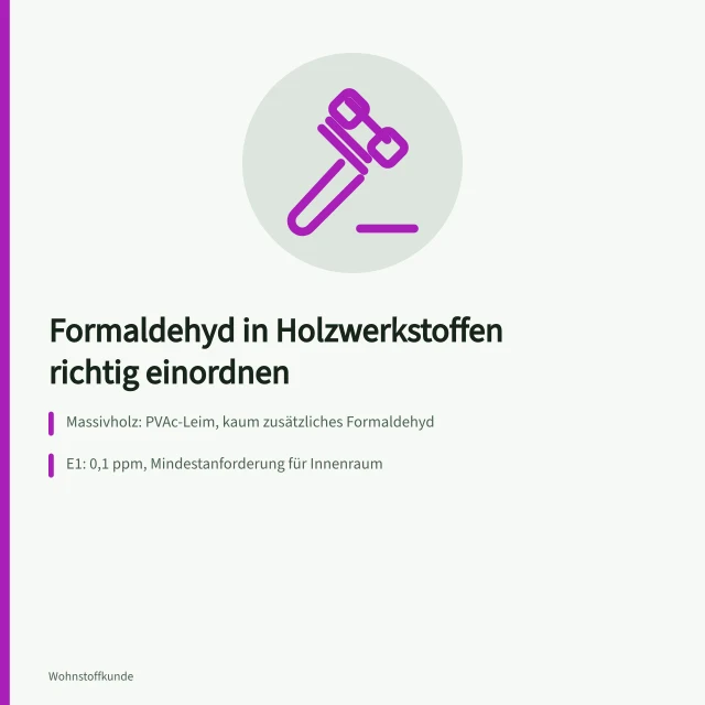 Holzwerkstoffe, Formaldehydklassen E1 und E0 sowie Prüfnormen im Vergleich. Welche Holzwerkstoffe für Möbel lassen sich anhand von Herkunft und Formaldehyd einordnen?